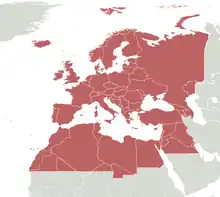 Western Palearctic, a part of the Palearctic realm, one of the eight biogeographic realms dividing the Earth's surface