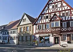 Old houses on the town square