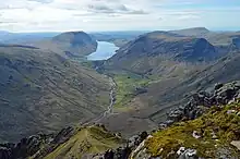 The view from the cairn put up by the Westmorland Brothers to the SW of the summit of Great Gable - "The finest view in the district".