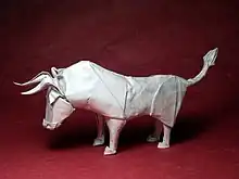 A wet-folded bull