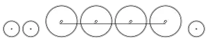 Diagram of two small leading wheels, four large driving wheels joined with a coupling rod, and a single small trailing wheel