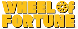 The text "Wheel of Fortune" in yellow letters; the "O" in "of" is stylized to resemble a roulette wheel