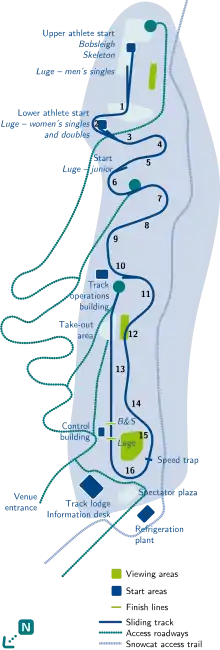 Map of a competition venue