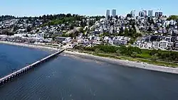 Aerial view of White Rock's waterfront