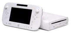 A white Wii U console and gamepad.