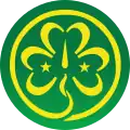 One particular stylized form of the heraldic trefoil is used as the main element in the logo of most Girl Guiding and Girl Scouting organizations. For Girl Scouts, the three trefoil leaves represent the three-fold promise: "To serve God and my country, to help people at all times, and to live by the Girl Scout law."