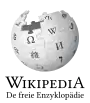 Wikipedia logo displaying the name "Wikipedia" and its slogan: "The Free Encyclopedia" below it, in Bavarian