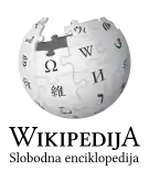 Wikipedia logo displaying the name "Wikipedia" and its slogan: "The Free Encyclopedia" below it, in Croatian