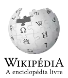 Wikipedia logo displaying the name "Wikipedia" and its slogan: "The Free Encyclopedia" below it, in Portuguese