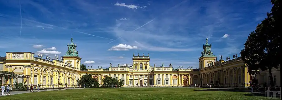 Wilanów Palace in Warsaw (1677–96, 1723–29)