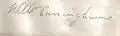 1848 Signature on vellum of William Cuninghame Esq. of Lainshaw, superior of the Barony of Lainshaw.