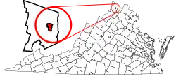 Location of Winchester in Virginia