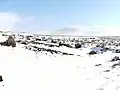 Picturesque snowdrift between Helmshore and Edgeworth, Lancashire in February 2009