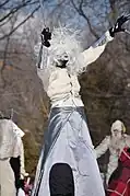 Stilt performance at Jacques-Cartier Park.