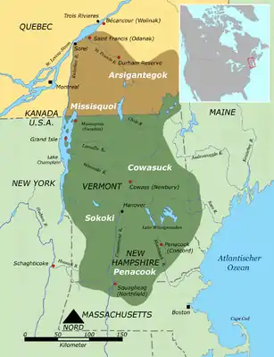 Western Abenaki (Arsigantegok, Missisquoi, Cowasuck, Sokoki, Pennacook)