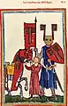 Portrait of the medieval poet Wolfram von Eschenbach from the Codex Manesse