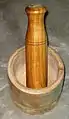 A wooden mortar and pestle