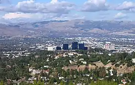 Woodland Hills, California, in the foreground, including Warner Center, from the Top of Topanga Overlook