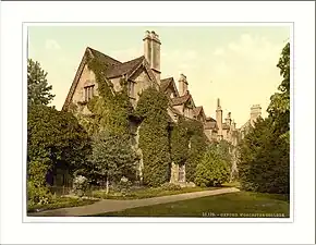 The cottages from the Nuffield lawn