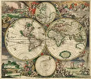 A historical map of the world by Gerard van Schagen, 1689