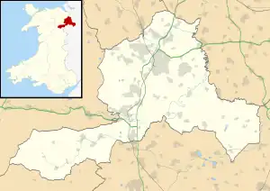 Wrexham County Borough shown within Wales