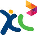 Previous XL logo used from 25 June 2004 until 28 October 2014. This version had the logo italized in September 2006 and an Axiata tag was added on to the logo on 8 June 2009.