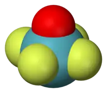 Space-filling model of xenon oxytetrafluoride