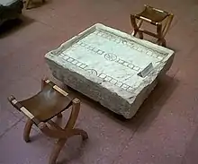 Ludus duodecim scriptorum table in the museum at Ephesus, an ancestor of backgammon.