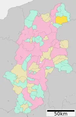 Location of Yamanouchi in Nagano Prefecture