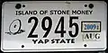 Stone depicted on Yap license plate