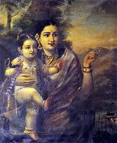 Lord Krishna with Yashoda