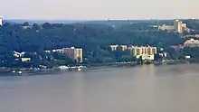 The Yonkers waterfront, seen across the Hudson River