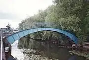 Pedestrian bridge from the west, looking downstream near DEFRA buildings53°57′37″N 1°04′22″W﻿ / ﻿53.960272°N 1.072903°W﻿ / 53.960272; -1.072903