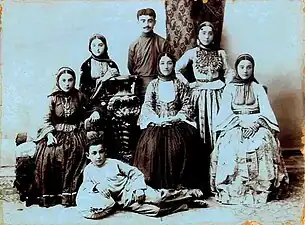 Yusif Vazir Chamanzaminli with his family.