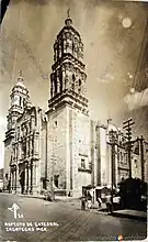 Zacatecas Cathedral with its recently completed North tower, 1904.