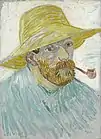 Self-Portrait with Pipe and Straw Hat, Summer 1888Oil on pasteboard, 42 × 31 cmVan Gogh Museum, Amsterdam (F524)