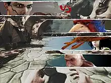 A screenshot of the game, just before a fight commences. Portraits of the characters involved in the battle are shown on opposing sides of the screen.