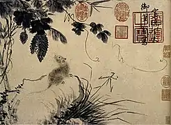 Mouse and Stone  (苦瓜鼠圖; 1427), The Palace Museum, Beijing