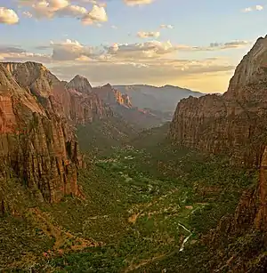 Zion Canyon as seen from the summit of Angels Landing