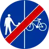 C-13/16 sign indicating end of compulsory track for pedestrians and bicycles