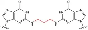 Structure describing a DNA crosslink by a malondialdehyde.