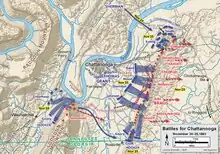 Map of the Union breakthrough at Chattanooga