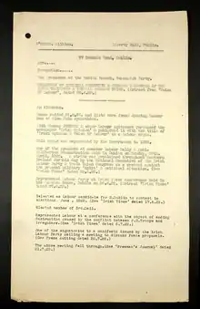 British Army intelligence file for William O'Brien