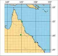 Figure 3. Distribution map of Platynectes weiri, Northern Queensland, Australia