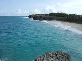 Falmouth Beach is a safe Beach to swim to and from the Reef.