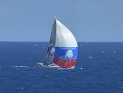 In 2014 the yachts were more spaced out by the time the English owned Arctic Idea passed the Crane 2 km off-shore.