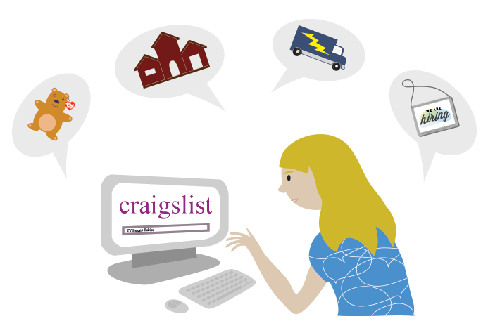 woman using Craigslist.org