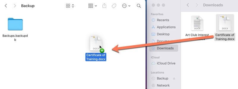 moving files to backup drive