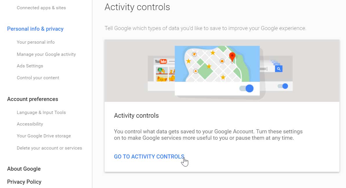 Clicking Go To Activity Controls