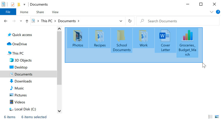 selecting multiple files